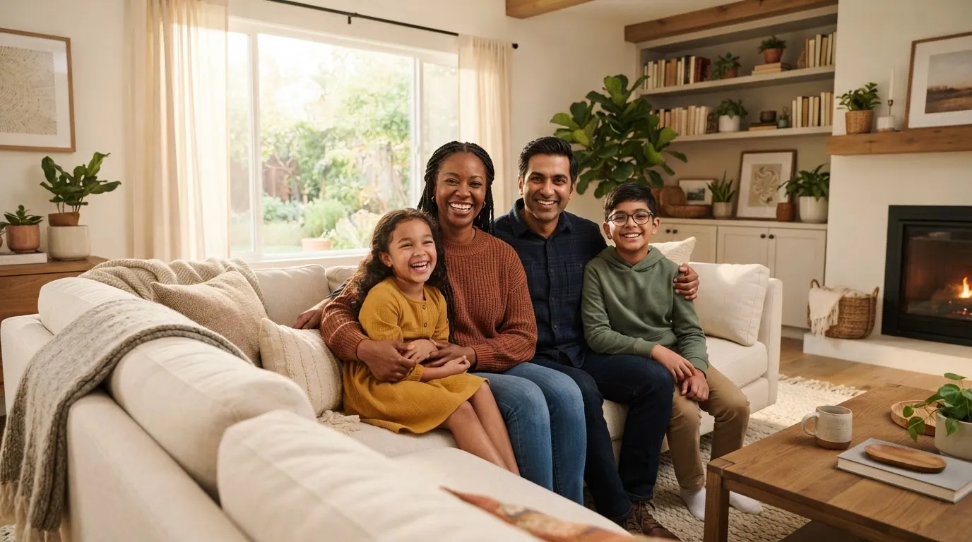 Familia protegida y feliz